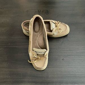 Sperry Topsider Slip On Boat Shoes with Gold Accents